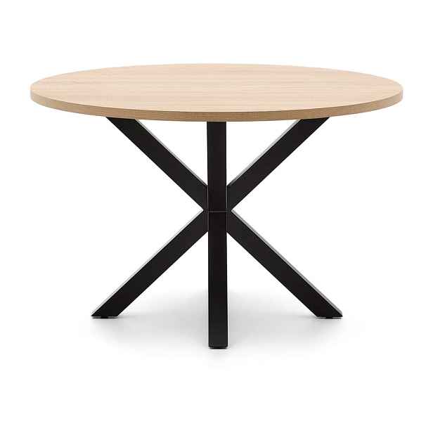Kulatý jídelní stůl v černo-přírodní barvě ø 120 cm Argo – Kave Home