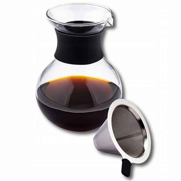 Překapávač na kávu, skleněný Dripper na kávu, Wilmax 950 ml