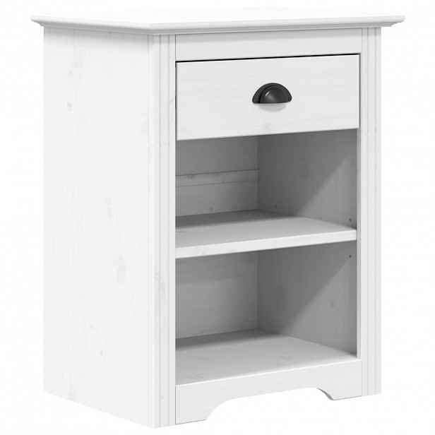 vidaXL Noční stolek BODO bílý 53 x 38,5 x 67 cm masivní borové dřevo