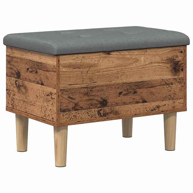 vidaXL Úložná lavice s polštářem Dubové dřevo 62 x 42 x 46 cm