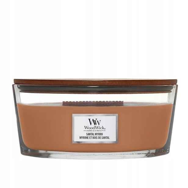 Vonná svíčka Woodwick Hearthwick Elipsa Santal Myrrh 453 g