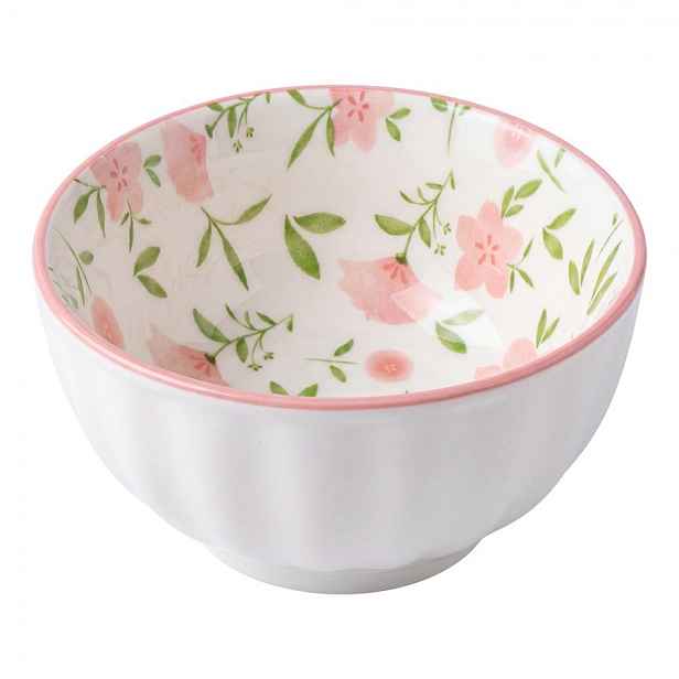 Elegantní keramická miska s jemným květinovým motivem - Ø 10*5 cm Clayre & Eef