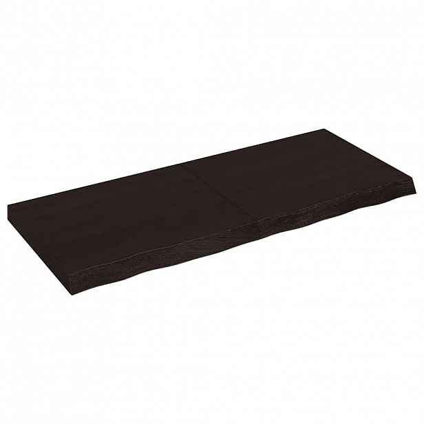 vidaXL Koupelnová deska tmavě hnědá 120x50x(2-6) cm ošetřený masivní