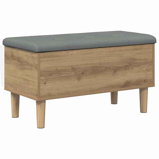 vidaXL Úložná lavice s polštářem Dub artisan 82 x 42 x 46 cm