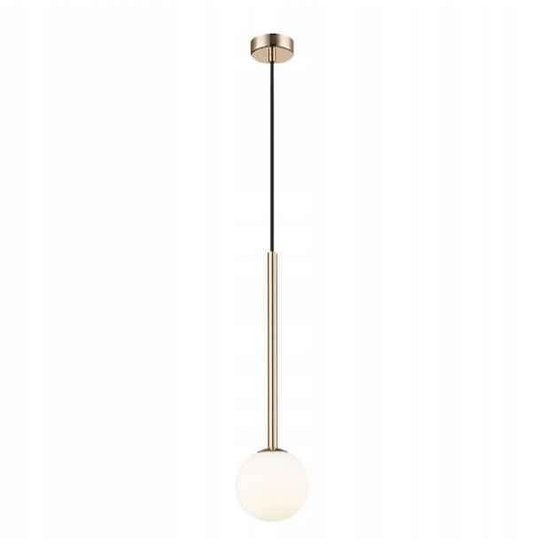 Závěsná stropní lampa, bílá skleněná koule, zlatý lustr nad stůl Arcturus