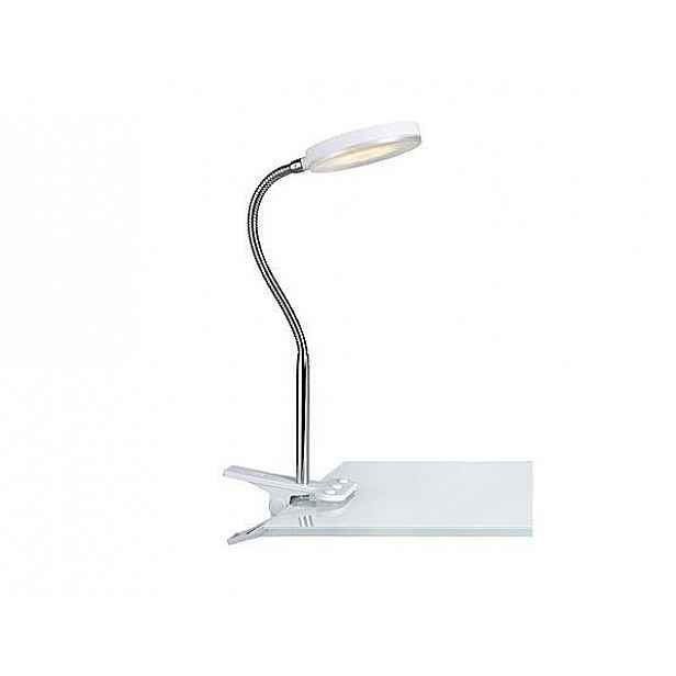 Bílá stolní LED lampa s klipsem Markslöjd Flex