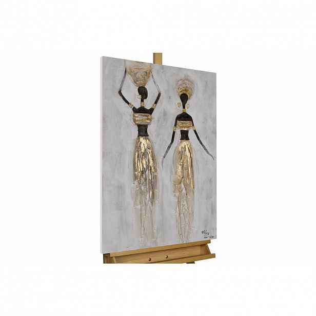 KUNSTLOFT RUČNĚ MALOVANÝ AKRYLOVÝ OBRAZ ČERNÝ/ŠEDÝ, 60/90 CM