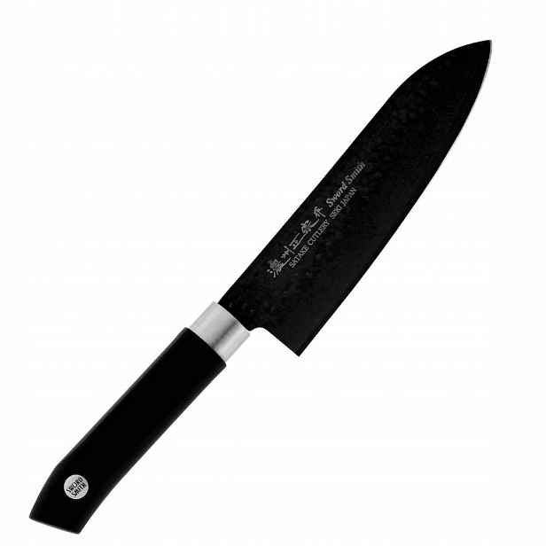 Satake Sword Smith Black Japonský Nůž Santoku na Zeleniny 56HRC 17 cm