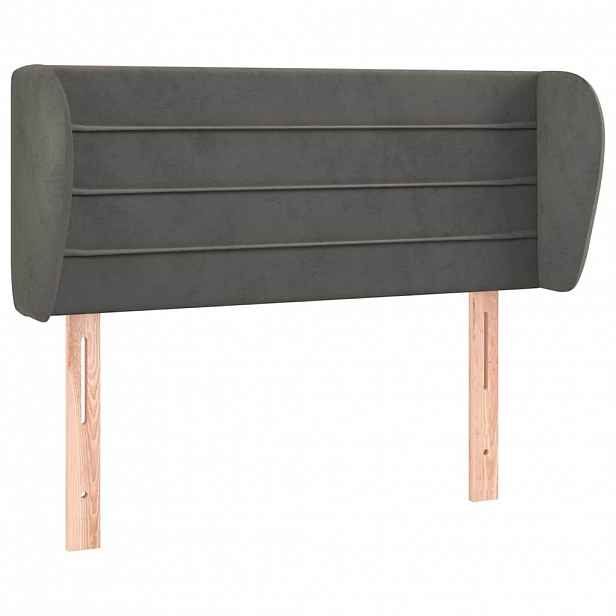 vidaXL Čelo postele typu ušák tmavě šedé 83x23x78/88 cm samet