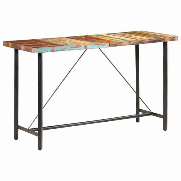 Barový stůl masivní dřevo / ocel Recyklované dřevo