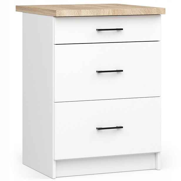 Kuchyňská Skříňka Oliwia S 60 cm 3S Bílá Akd
