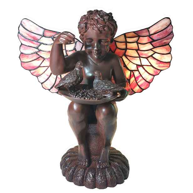 Stolní lampa Tiffany Angel - 33*21*33 cm E14/max 2*25W Clayre & Eef