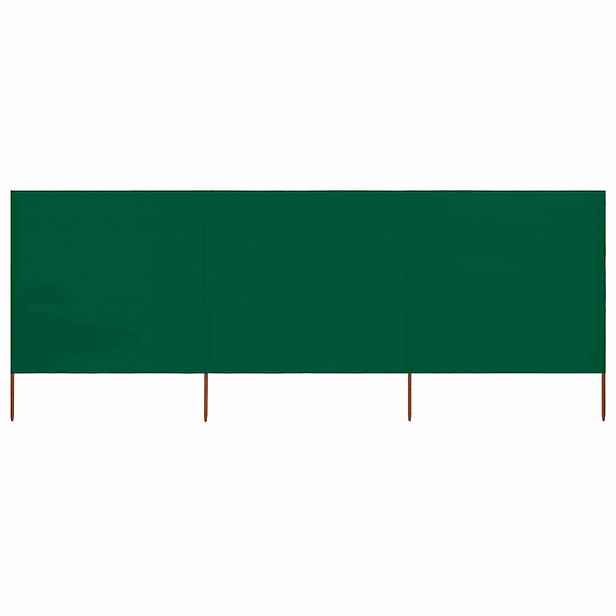 vidaXL 3dílná zástěna proti větru textil 400 x 80 cm zelená