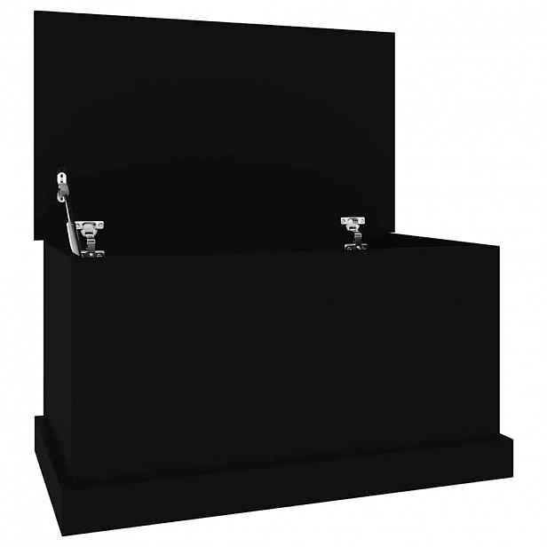 vidaXL Úložný box černý 70 x 40 x 38 cm kompozitní dřevo