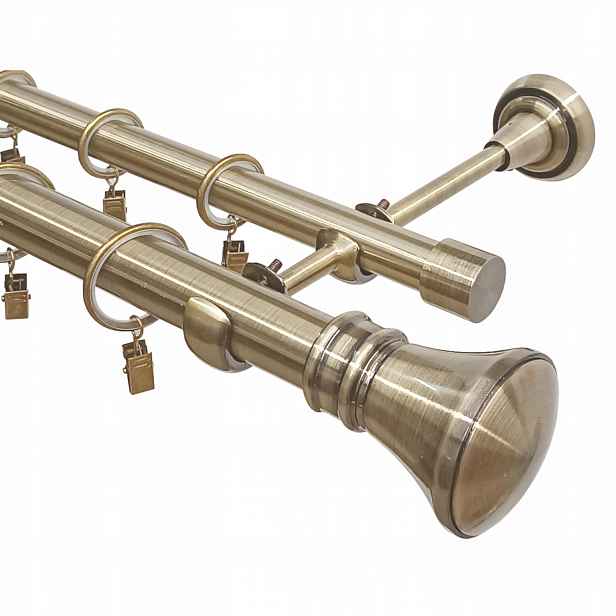 Dvojitá Garnýž Kovová 25 19 mm Zlatá 300 cm