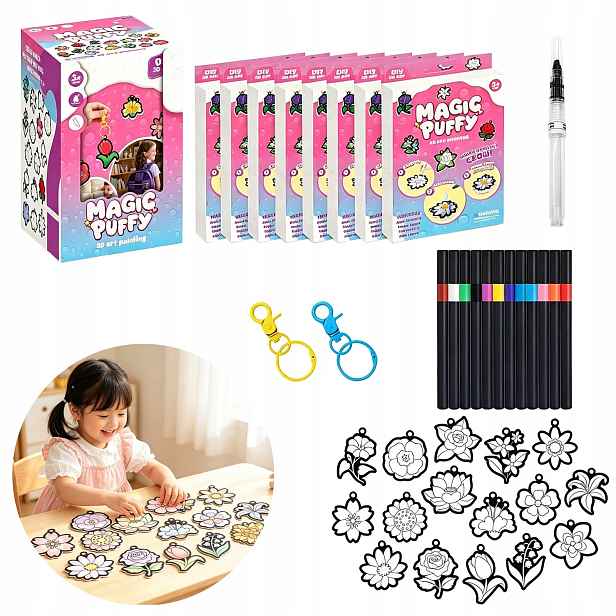Kouzelná nadýchaná Diy sada na malování klíčenek pro děti