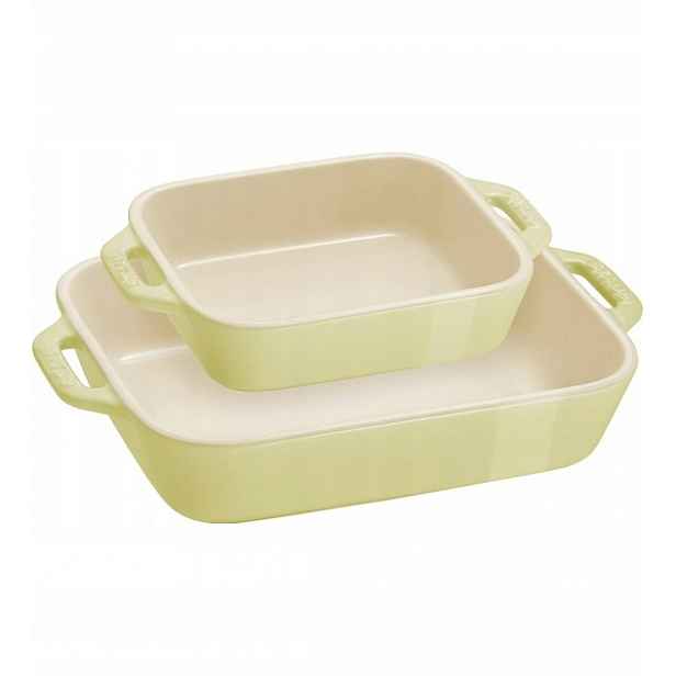 Staub Sada 2 obdélníkových nádob keramika světle zelená 27x19+19x15 cm