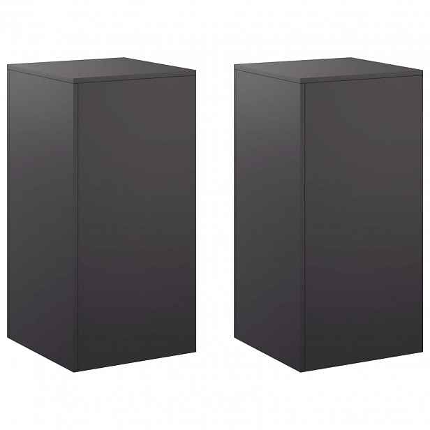 vidaXL Stojan na rostliny 2 pcs Černá 40 x 40 x 80 cm Ocel