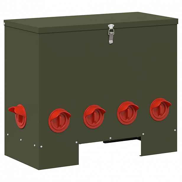 vidaXL Krmítko pro slepice Olivově zelená 60,5 x 29 x 51 cm 25 kg