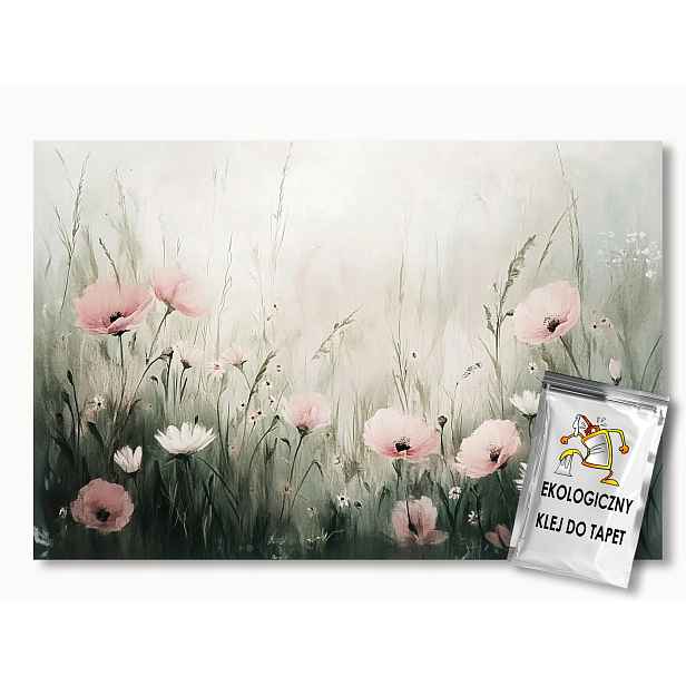 Fototapeta Flizelina Příroda Louka Zahrada Tráva Růžové Květy 416x254 130g