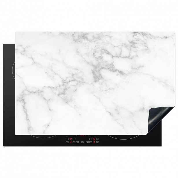 MuchoWow KRYT NA INDUKČNÍ DESKU Mramor - Šedý - Bílý - Texturovaný mramor 81.6x52.7 cm