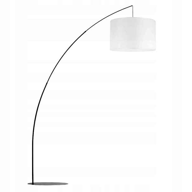 Podlahová Lampa Moby Černá Stínidlo Bílá 1XE27 stojací lampa do obývacího pokoje