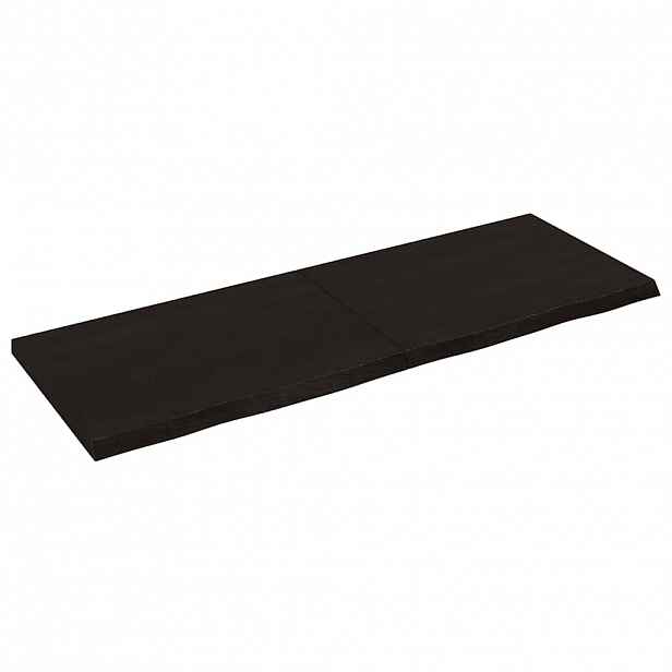 vidaXL Koupelnová deska tmavě hnědá 140x50x(2-4) cm ošetřený masivní