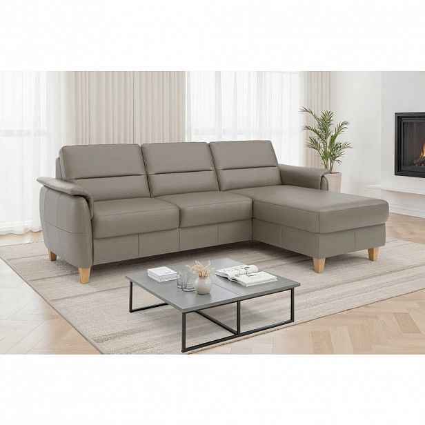 Sit & More ROHOVÁ SEDAČKA, textil, kůže, šedá