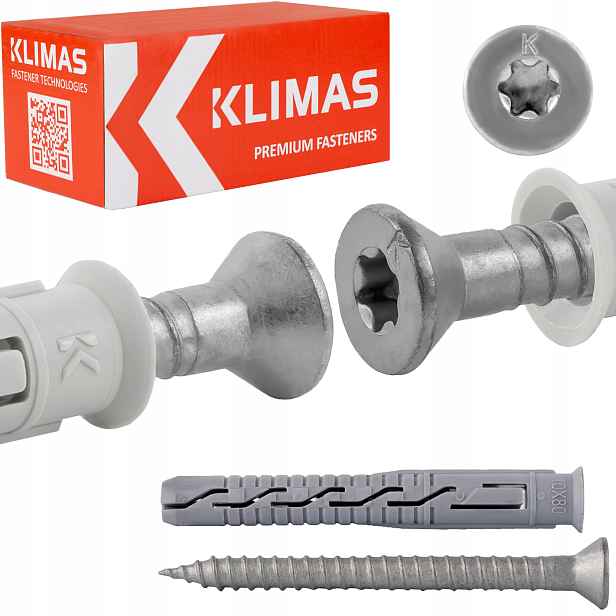 Rámové rozpěrné hmoždinky 10x80 mm 50 ks kuželová hlava Torx Klimas Kps-fast