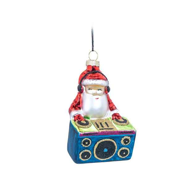 Skleněná vánoční ozdoba 6 cm DJ Santa – Sass & Belle