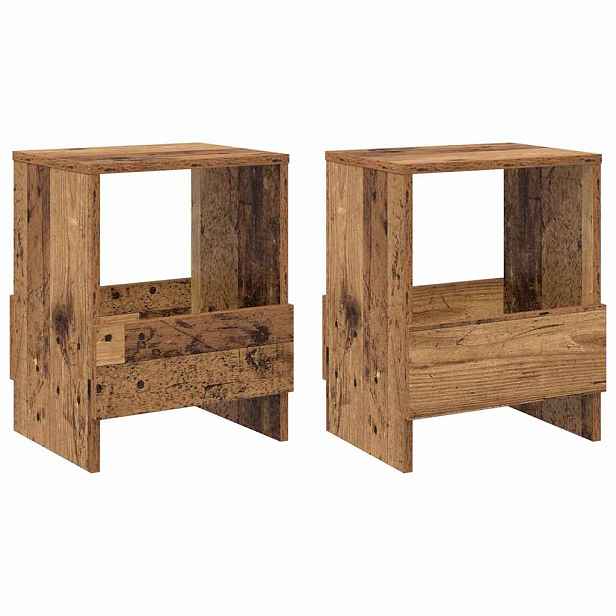 vidaXL Regál na časopisy 2 ks Staré dřevo 35 x 30 x 45 cm