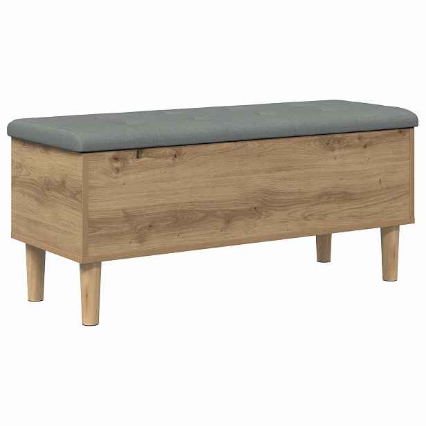 vidaXL Úložná lavice s polštářem Dub artisan 102 x 42 x 46 cm