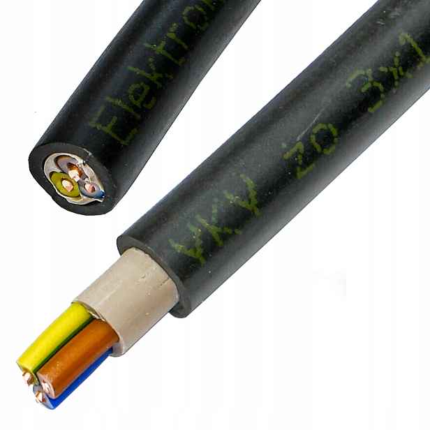 25 m Hotový úsek kabel Yky 3x1 mm zemní Uv vnější 25 m