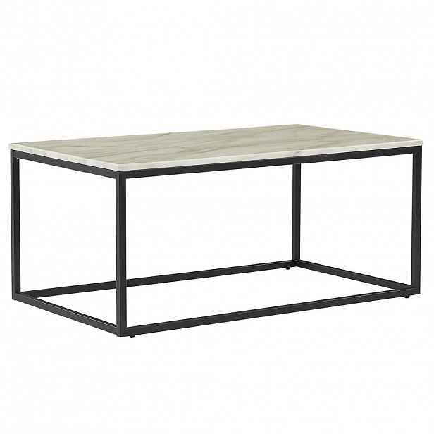 Beliani KONFERENČNÍ STOLEK Mramor Look béžový/černý obdélníkový 60/100 cm Delano