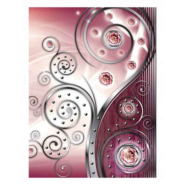 Fototapeta Růžové krystaly Metalické květy Glamour 206x275 pozadí lepidlo