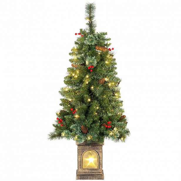 HOMCOM UMĚLÝ vánoční stromek 120 cm Umělý smrk se 100 LED diodami a 8 režimy