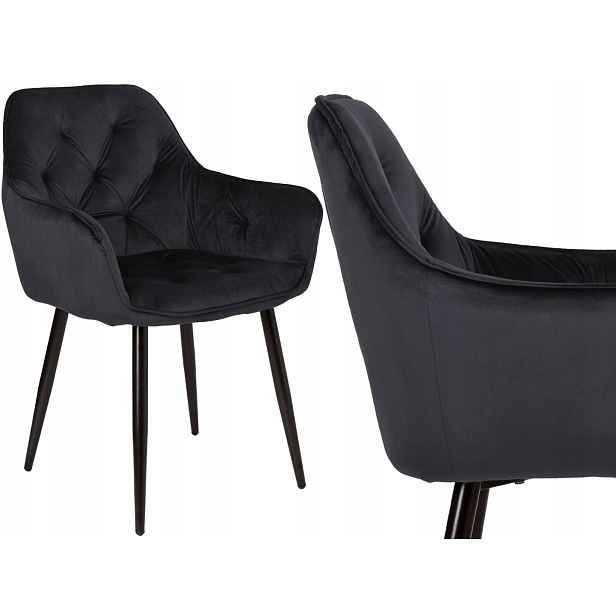 Sametová židle Nevada Velvet černá