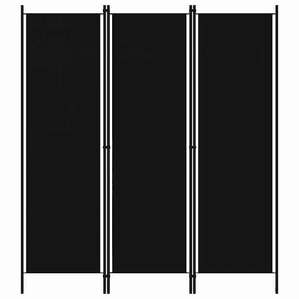 vidaXL 3dílný paraván černý 150 x 180 cm