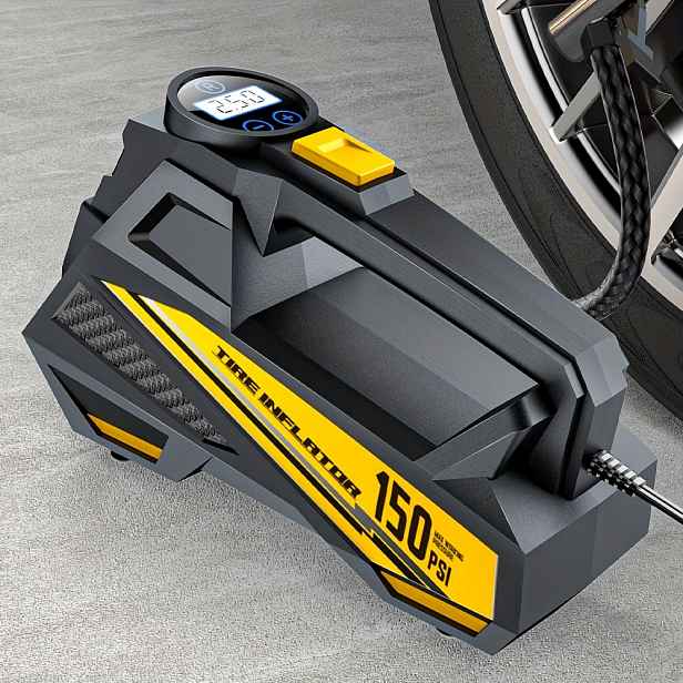 TEMU Carsun Digitální hustilka pneumatik Přenosný 12V Auto kompresor, 150PSI Vysokotlaká auto hustilka s digitálním displejem & LED SOS světlem,