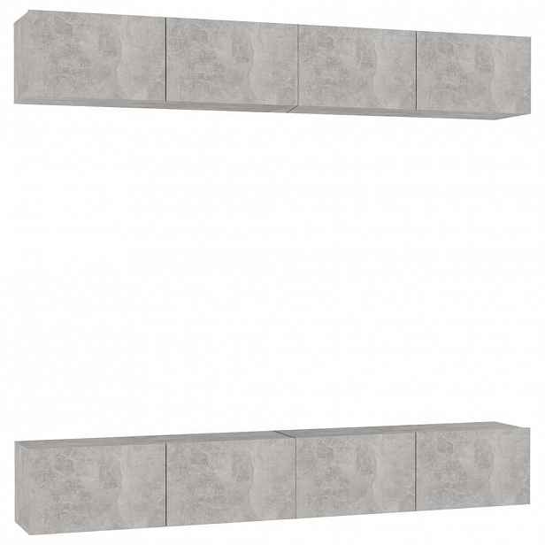vidaXL TV skříňky 4 ks betonově šedé 100 x 30 x 30 cm kompozitní dřevo