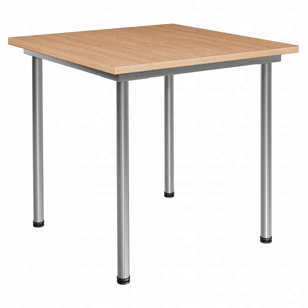 Čtvercový stolek 80 x 80 cm, nastavitelná výška, deska 28 mm, buk