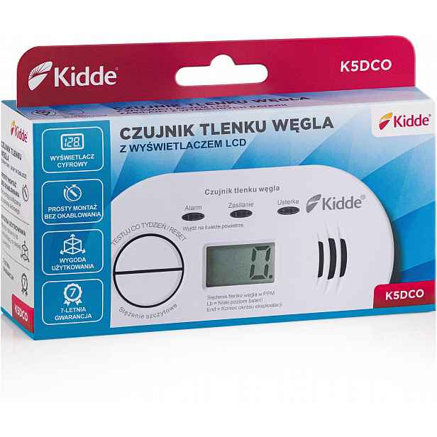 Detektor Oxidu Uhelnatého Kidde K5DCO S LCD Displejem
