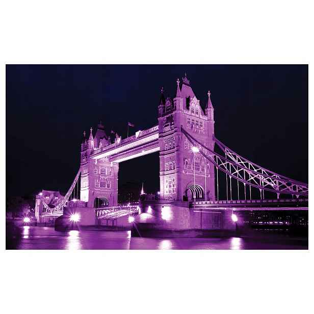 Fototapeta Tower Bridge v noci fialová Londýn vinylová 368x254 lepidlo