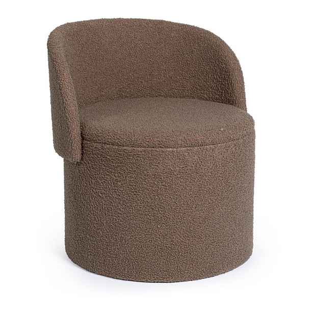 Taupe taburet z textilie bouclé Anthea – Yes Everyday
