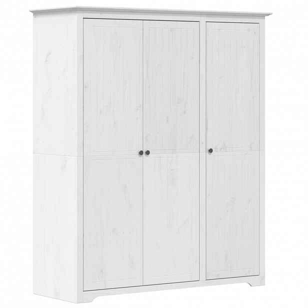vidaXL Šatní skříň BODO bílá 146x53,5x173 cm masivní borové dřevo