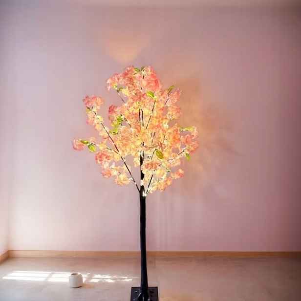 Lampička Led strom Velký strom Višňový Květ Sakura růžová 150cm 1,5M