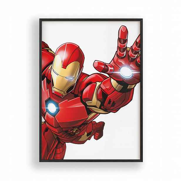 Plakát Iron Man Avengers v černém dřevěném Rámeček 30x42 cm