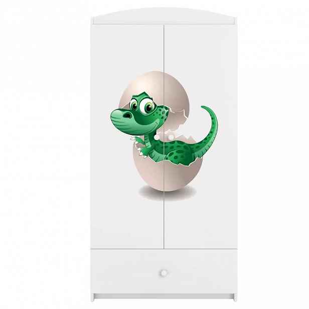 Skříň Babydreams bílá - Dinosaurus