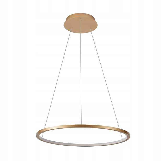 Vinola, Moderní zlatá závěsná lampa, Led kroužek, 38W, 3040LM, 60 cm