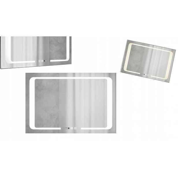 Obdélníkové podsvícené zrcadlo Minor Chrom 90x60, energeticky úsporné